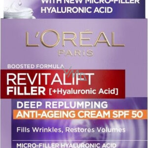 Kremi Anti-plakje L'Oréal Revitalift Filler me Hialuronik Acid dhe SPF 50 - 50 ml