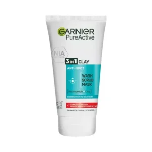 Garnier Pure Active 3in1 Clay Face Scrub, Wash & Mask - 150ml